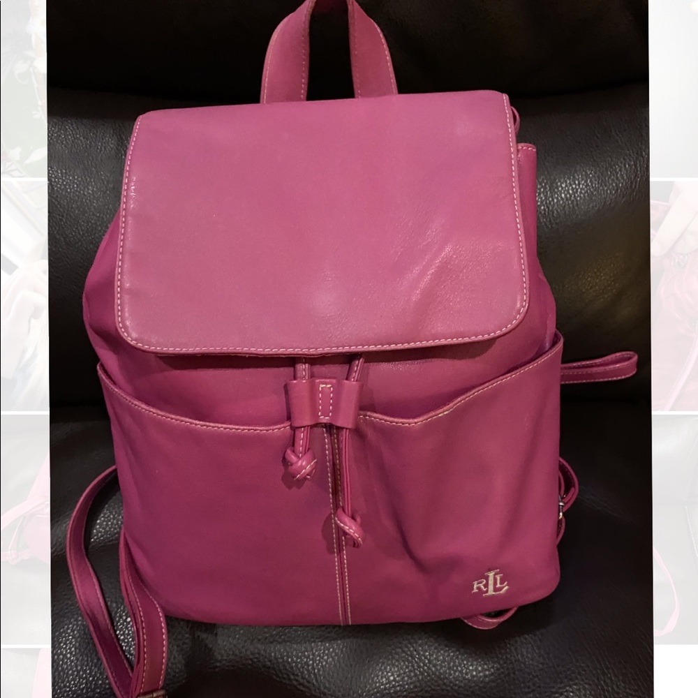 Ralph Lauren pink bucket bag backpack